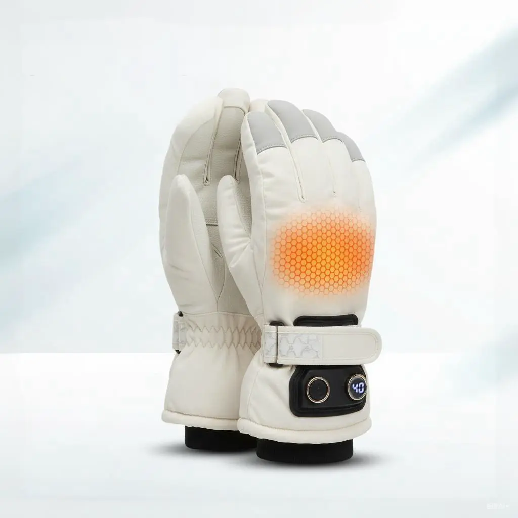 Heated Gloves for Adults, USB Rechargeable Winter Outdoor Sports Gloves with 3 Heat Levels, Waterproof, Wind-Resistant & Touchscreen for Skiing & Biking