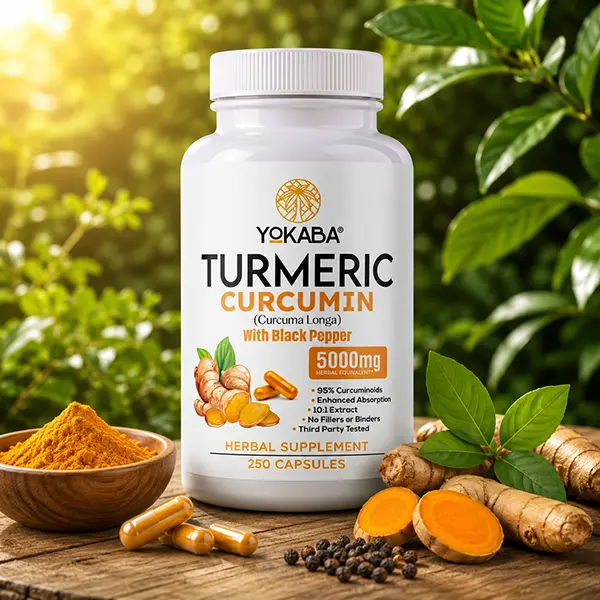 Turmeric Curcumin 5000mg Supplement with BioPerine, High Potency Herbal Extract for Joint, Immune & Antioxidant Support, 250 Capsules