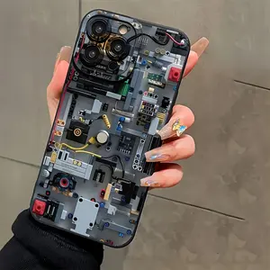 Transparent Mechanical Internal Components Diode Circuit Board Creative New Phone Case, Suitable for iPhone 17 Air/16e/XS/X/11/12/13/14/Pro/Pro Max/Plus,Shockproof Full Coverage Lens Protection Phone Case, Best Gift Choice for Halloween and Christmas MS15
