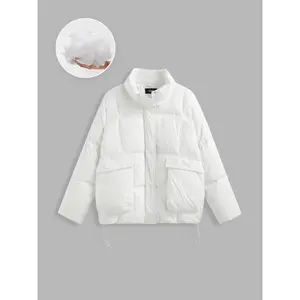 Cider [size 4-8] Stand Collar Quilted Drawstring Puffer Jacket