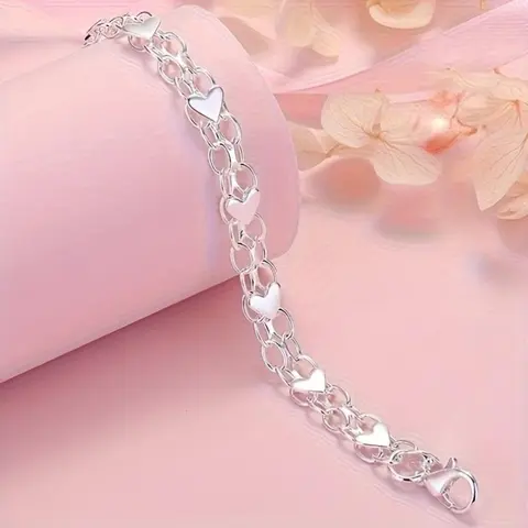 Unisex Couples Bracelets - Hypoallergenic Durable Beautiful Elegant Jewelry, Bohemian Charm Bracelet Silver, Adults' Daily Wear Accessory for Sensitive Skin with Chain, Popular Gift