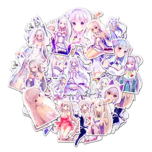 Emilia Re Zero 20 pcs Sticker Pack, Emilia Re Zero Waterproof Vinyl Sticker, Anime Stickers for Laptop Skateboard Water Bottle