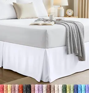 Utopia Bedding Full Bed Skirt Set - Quadruple Pleated Ruffle, 16-Inch Drop - Fade & Shrink Resistant Hotel Quality
