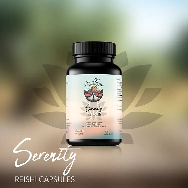 Old Road Wellness Serenity Reishi Capsules - 60 Capsules for Immune System Support & Stress Relief