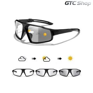 Photochromic Cycling Sunglasses for Men & Women, Windproof Sports Eyewear, Auto Color Changing Lens, UV Protection Lightweight Frame, Anti-Wind Comfort Fit, Running Hiking Driving Fishing Outdoor Cycling Use