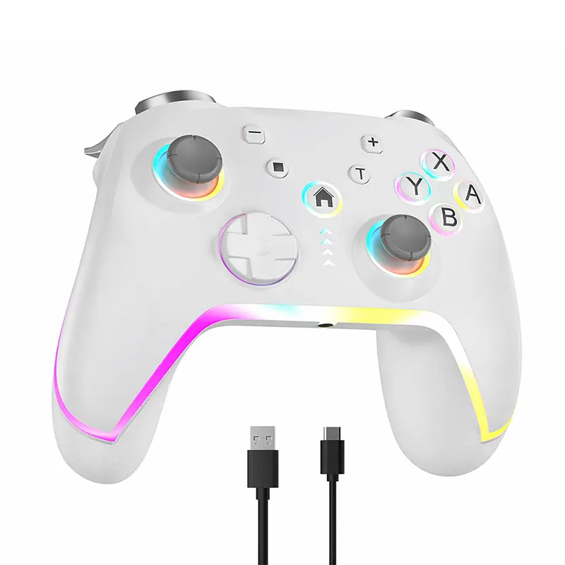 Wireless Pro Switch Controller for Switch 2/Switch/Lite/OLED,Replace for Switch Accessories upgraded,Support PC game Android/iOS with 7 RGB LED lights,Built-in 800mAh Battery,Programmable, effect joystick.Adjustable Turbo Dual Vibration Function, Console
