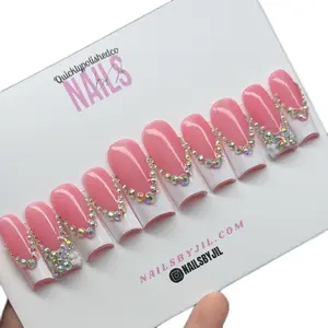 Quicklypolishedco Bling French Press On Nails with Nail Kit - Perfect for Any Occasion