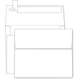 A2 White Envelopes Self Seal 100 Pack, 4.375 x 5.75 Printable Invitation Envelopes for 4.25 x 5.5 Cards, Photos, Weddings, Graduation, Baby Shower, 120 GSM