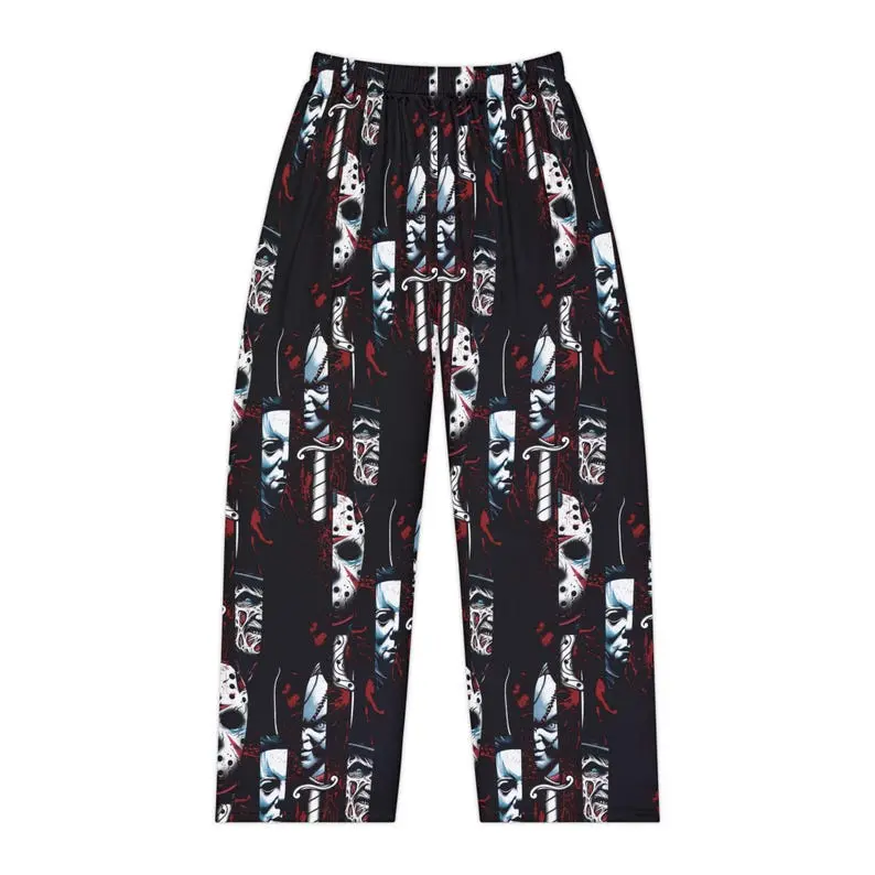 Spooky Horror Pajama Pants, Knife Pattern Sleepwear, Gothic Halloween Lounge Pants, Creepy Cozy Gift for Scary Movie Lovers