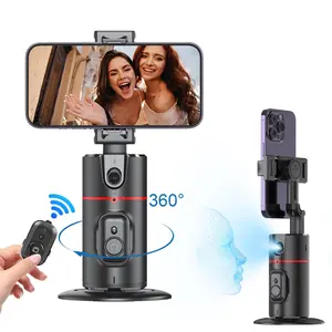 360° Rotatable Selfie Stand, Rechargeable Face Tracking Phone Stabilizer, Camera Phone Tracking Stand, Phone Accessories for Live Streaming, Vlogging & Video Recording