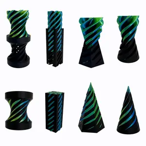 Set of Four Impossible Spiral Pyramid Fidget Spinners, Flexible Stress Relief Sensory Toy, Rotating Desktop Decor, Stress Relief Decoration, Ideal Gift for Home Office