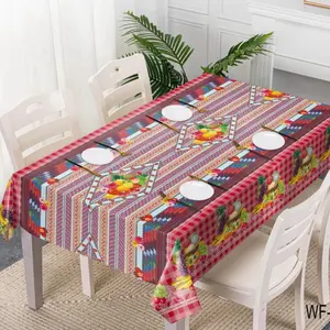 Heavy Duty Vinyl Tablecloth with Polyester Backing Waterproof Oil-Proof Plastic Table Cloth Stain-Resistant Wipeable Rectangle or Square Table Cover for Indoor and Outdoor