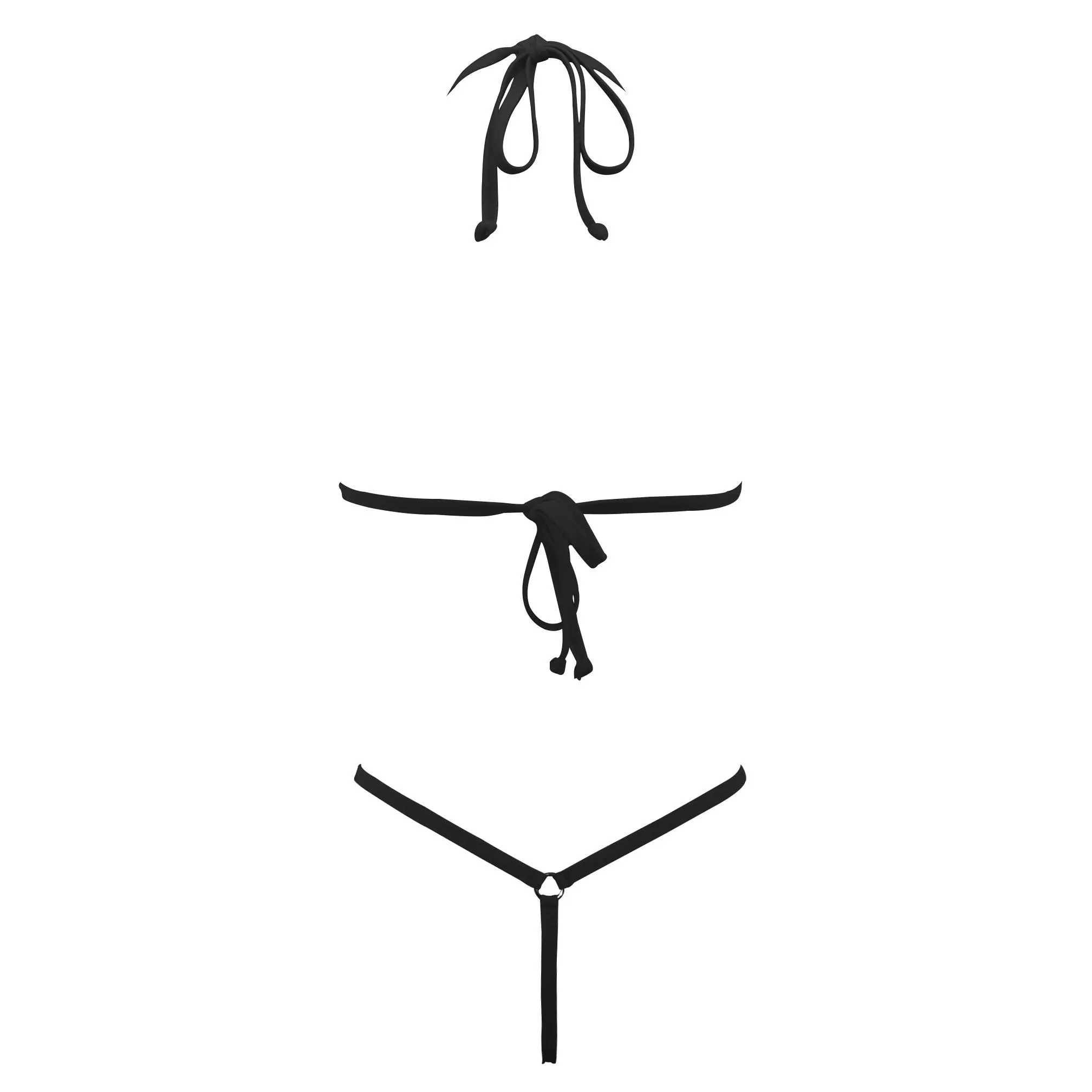 SHERRYLO Extreme Micro Bikini Black G String Thong Bikinis Bathing Suit ...