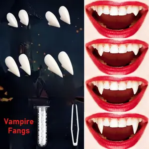 8pcs Vampire Teeth, 4 Sizes, Halloween Cosplay Fangs, Fake Teeth, Halloween Party Cosplay Dentures Props