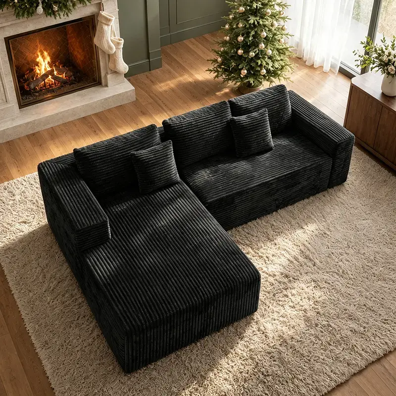 Altrigus 96" Modular Sectional Couch, Modern Modular L-Shaped Recliner Sectional Upholstered Sofa , Soft Corduroy Fabric, Layered Memory Sponge Padding, Deep Seat Living Room Couch, No Assembly Needed,  Modern Sofas