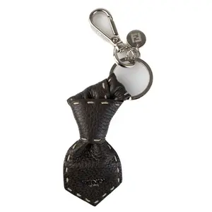 Pre-owned FENDI Leather Bag Accessories Black Sellier Charm F26021593