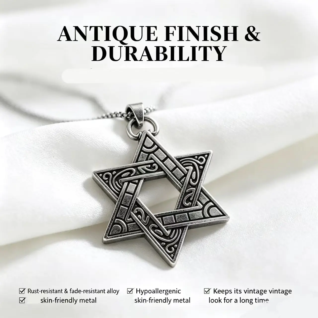 Men's Titanium Steel Geometric Interwoven Star Necklace, Versatile Everyday Streetwear  Costume  Accessory.