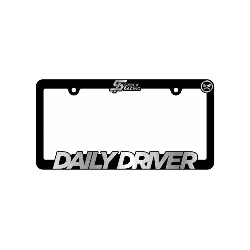 “DAILY DRIVER” License Plate Frame - Black Design with "DAILY DRIVER” Text, Durable Material, Ideal for License Plate.