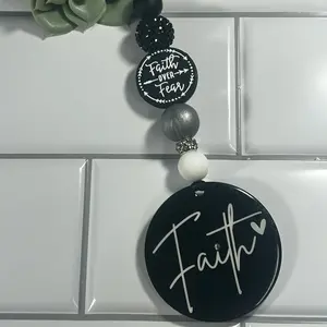 Candidly Car Charm - Faith Over Fear Black