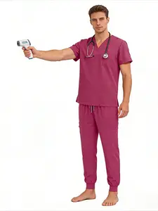 Hot Selling Separated Hospital Scrubs Set Jogger Uniform V Neck M-edical Workwear For Men D-ental Clinic