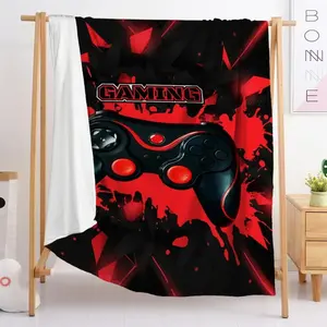 Gaming Throw Blanket | Super Soft Gamer Gift for Kids Boys Teens | Video Game Gamepad Pattern Fleece Blanket