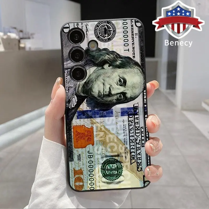 Straight Edge TPU Phone Case Compatible with Galaxy S23 Ultra S24 Plus S25 S22+ Economic Emblem Pattern Drop Protection Shockproof Soft Liquid Silicone Smartphone Cover