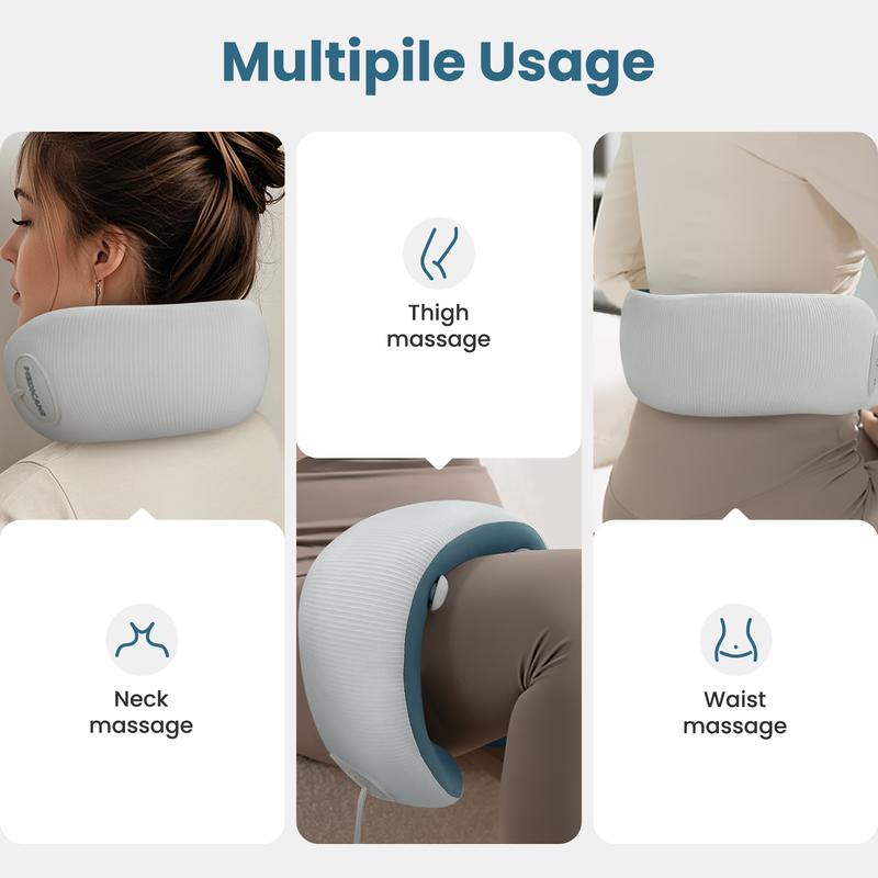 Heated Massage Travel Neck Pillow – Memory Foam Neck Support for Airplane, Car & Long Trips – Travel Essentials for Comfort and Relaxation Christmas gifts for family