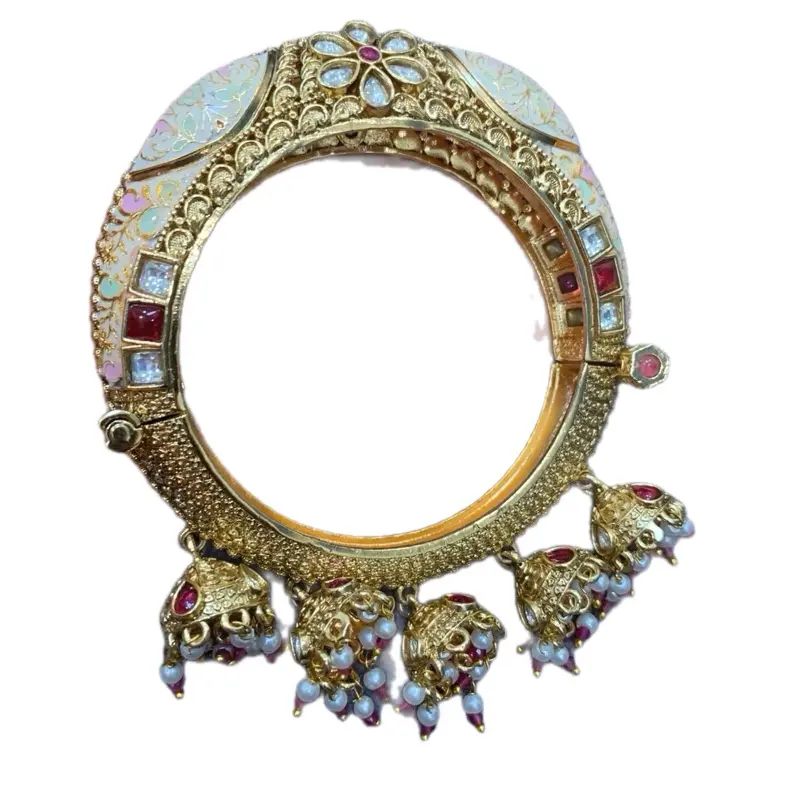 Openable Bangle with Ruby and Polki Stones for Women - Perfect for Parties and Special Occasions men roman numeral Women's Tennis