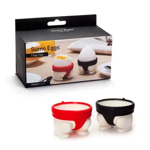 PELEG DESIGN Sumo Eggs – Egg Cup Holders (Set of 2) | Egg Cups for Soft & Hard Boiled Eggs, Funny Sumo Design, Playful Kitchen Gift & Fun Breakfast Accessory