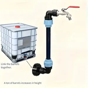 Universal Ibc Tote Adapter Set, Bronze Color Flat Arm Connector, Durable & Rust-Resistant, Fits Water & Fish Tanks, Complies Standards, Garden Hose Connector