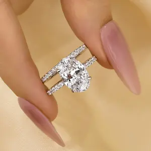 Maxine Classic 3.5ct Oval Cut Engagement Ring Set,Bridal Ring Set,5A Cubic Zirconia Women's Ring Jewelry,Wedding Ring Set for Daily,Travel,Proposal,Birthday,Anniversary