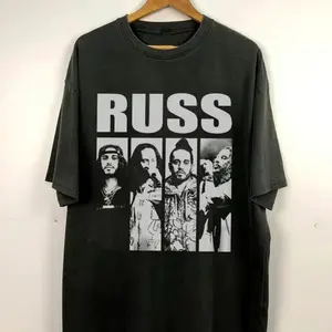 RETRO Russ Graphic Shirt, Russ Merch Tour Hip Hop Bootleg Rap Unisex 2025 T-Shirt, Concerrt outfit 2025, Music Shirt Sweashirt Hoodie , Fan Gift, Unisex Cotton Tee