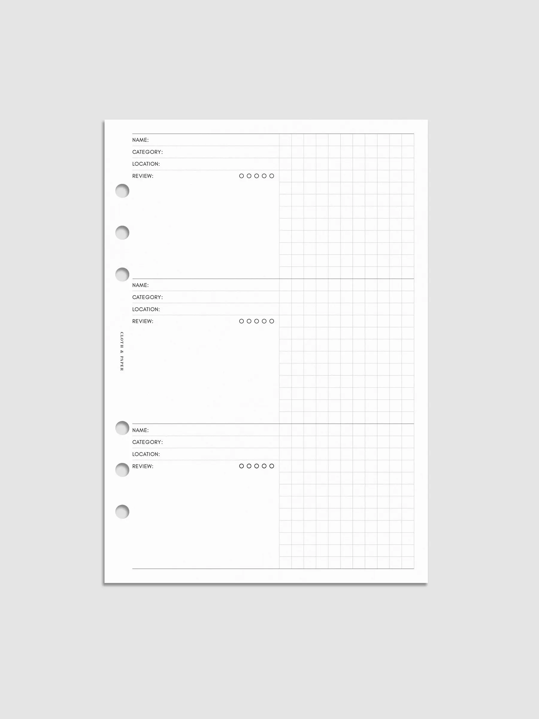 Experience Tracker Planner Heavy Weight Inserts - 30 Pages of Structured Experiences Prompts & Notes for Mindful Living & Memory Keeping