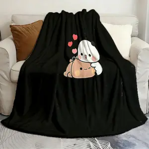 Classic Blanket Intellectual Panda Bear Hug Bubu Dudu Unique Quilts Fashionable sports print flannel sofa bed blanket Flannel Throw Blankets