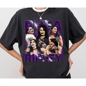 Rhea Ripley WWE WrestleMania Menswear Top - Smackdown Wrestling Short-Sleeve T-Shirt, Gift for Kid Wrestlers, Fan Apparel