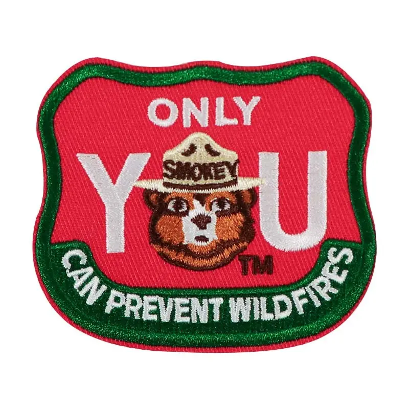 Only You Can Prevent Wildfires Embroidered Patch, Embroidery Patches, Embroidery Design, Lettered Embroidery, Back Adhesive Iron-On, Suitable for Clothes Jackets Hats Accessories