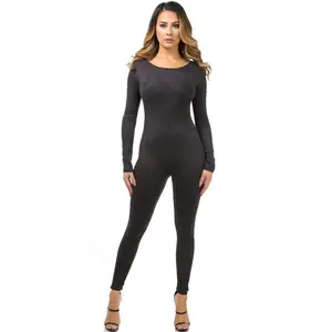 Suede Long Sleeve Jumpsuit