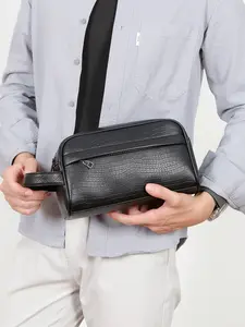 1pc  Men's Handbag Solid Color Pure Color Handbag Zipper Closure Fashionable, Versatile, Casual, Simple and Trendy Suitable for Daily Work, Commuting, Shopping, Business Travel Men's Handbag Wallet Clutch