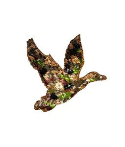 Camo Mallard Duck Hunting Sequin Patch - Small