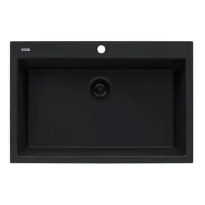 33 x 22 inch Drop-in Topmount Granite Composite Single Bowl Sink