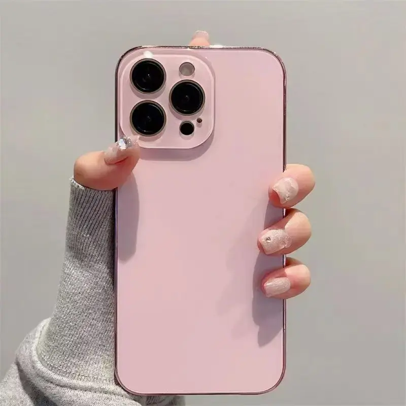 Without Magnetic Pink Phone Case for Phone 16 15 14 13 12Pro/Pro Max | How to get a pink 3 camera Phone AccessoriesProtection Cover Handheld Protective Shockproof ScreenProtector PicksCompatible with iPhone