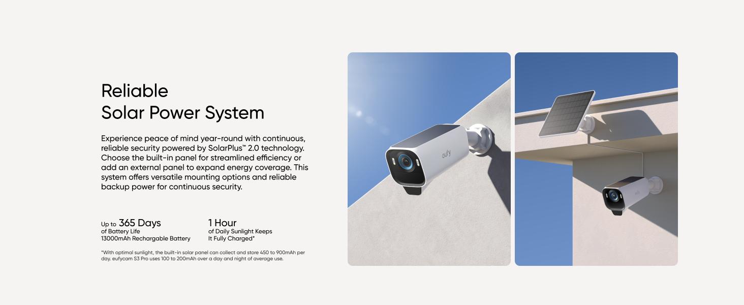 eufyCam S3 Pro 2-Cam Kit, Solar Camera Outdoor Wireless, MaxColor Night Vision, 4K Security Camera with Solar Panel, Forever Power 2.0, Face Recognition AI, Expandable Local Storage, No Monthly Fee｜Spingtok