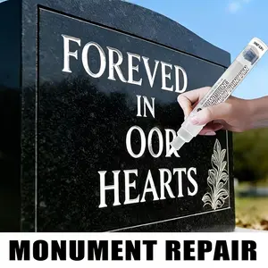 Jokjok Tombstone Marker Pen, Quick-Dry Oil-Based Fine Tip, Restores Fading Text on Marble and Granite, Durable Outdoor Use