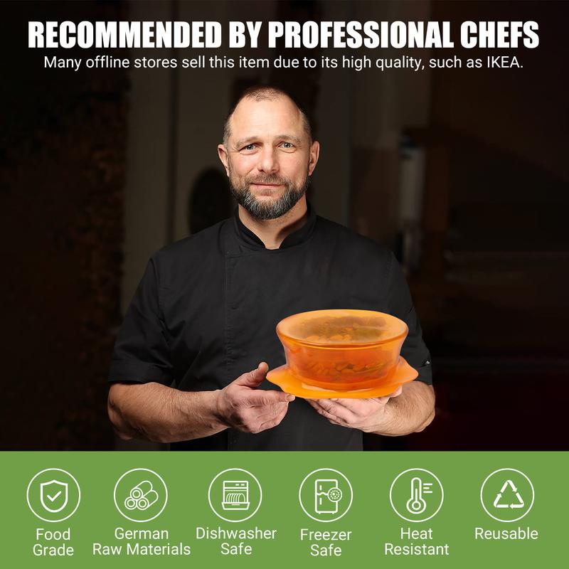 Rottogoon Silicone Stretch Lids for Food Storage Reusable Elastic Bowl Covers for Cups Jars Round & Rectangular Containers Microwave Safe Fridge Covers Multicolor Food Grade Kitchen Utensils & Accessories Kitchenware