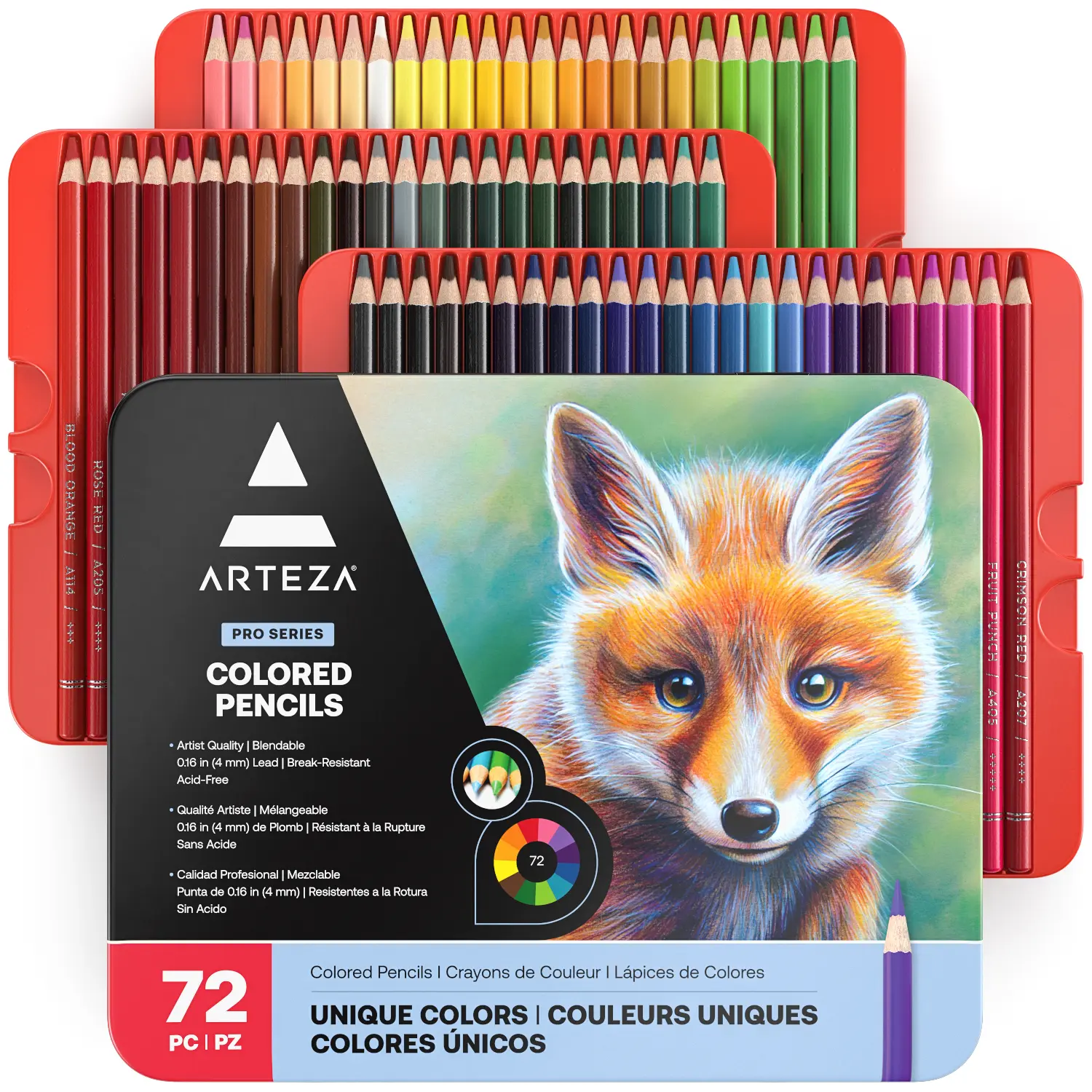 Arteza® Expert Wax-Core Colored Pencils Set - 72 pc ARTZ-8072, Assorted Blendable Colors, Effortless Blending, Even Laydown, Smooth Shading, Durable Unisex Adult DIY Painting Supplies, Quality Art Supplies for All