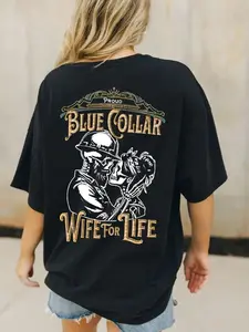 Spoiled By My Blue Collar Man T-Shirt, Hoodie, Crewneck Sweatshirt, Funny Blue Collar Husband Shirt, Spoiled Girlfriend Shirt, Skeleton Hands Tee