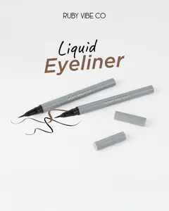 [RUBY VIBE CO] Baddie Medium Tip Eyeliner – High-Pigment, Smudge-Resistant, Long-Wear Precision Liner (Black & Brown) for Sharp Vivid Lines