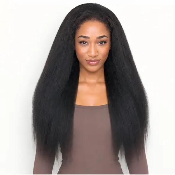 Shewell 13*4 Front Lace Kinky Straight Style  180 Density Pre-Plucked  Glueless Drawstring Design for black woman