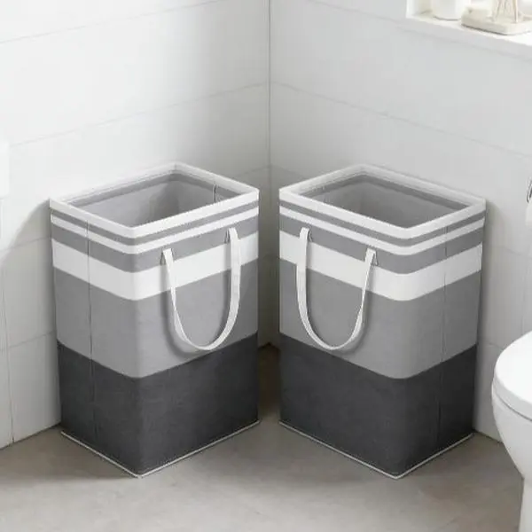 Heavy Duty Freestanding Laundry Basket ，Iron Wire Frame Storage Bin ， PE Waterproof Coating ,Large Capacity Clothes Organizer for Bedroom，laundrybasket ，storageideas ，homeorganization