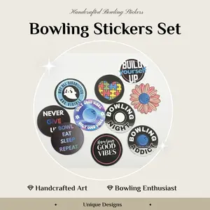 Austim and Bowling Sticker - 2x2 Inch Handcrafted Stickers, 10 Individually Designed Stickers, Perfect for Bowling Enthusiasts